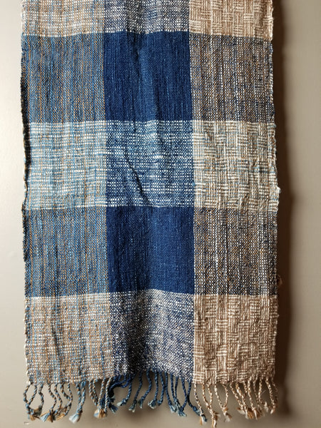 Natural Dyed Indigo Handwoven Cotton Scarf #5