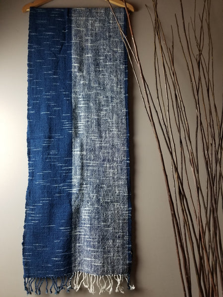 Natural Dyed Indigo Handwoven Cotton Scarf #6