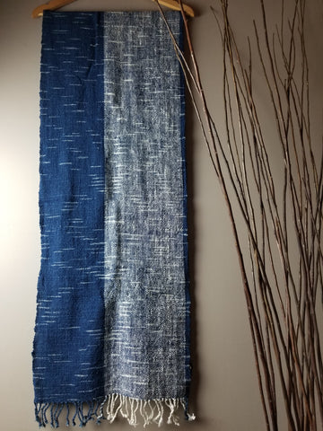 Natural Dyed Indigo Handwoven Cotton Scarf #6
