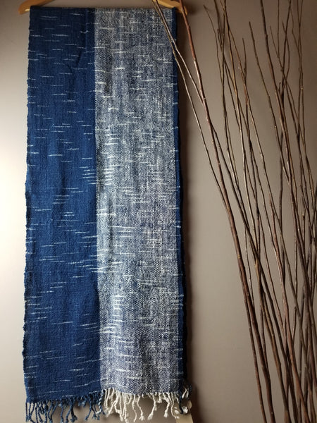 Natural Dyed Indigo Handwoven Cotton Scarf #6