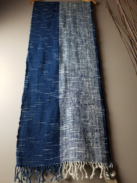 Natural Dyed Indigo Handwoven Cotton Scarf #6