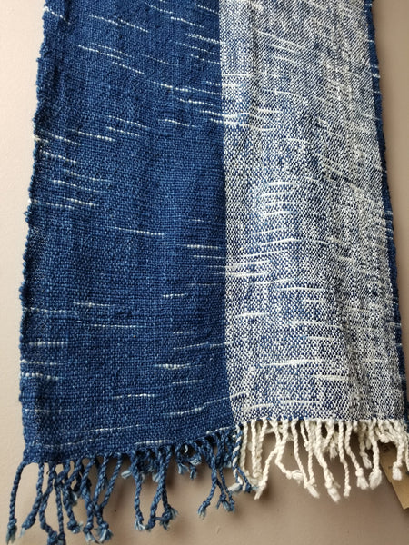 Natural Dyed Indigo Handwoven Cotton Scarf #6