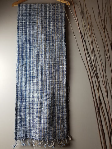Natural Dyed Indigo Handwoven Cotton Scarf #9