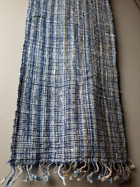 Natural Dyed Indigo Handwoven Cotton Scarf #9