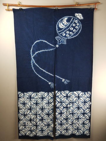 Vintage Shibori Indigo Noren Curtain 86 x 147cm