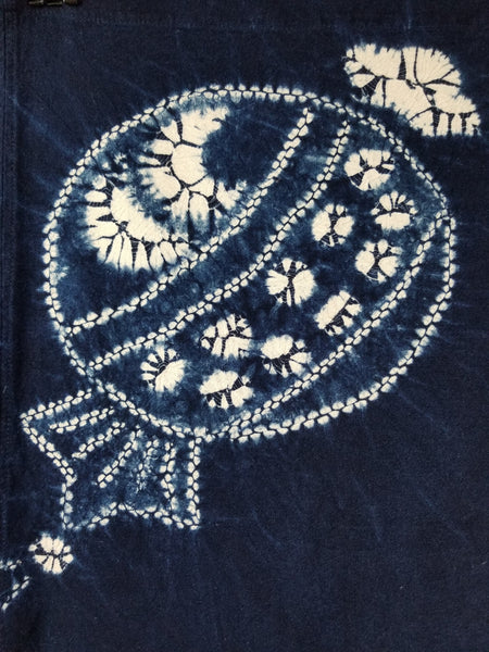Vintage Shibori Indigo Noren Curtain 86 x 147cm