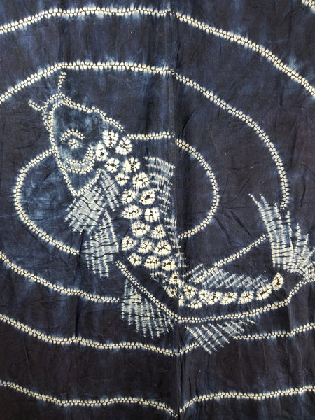Vintage Shibori Indigo Koi Noren Curtain 86 x 149cm