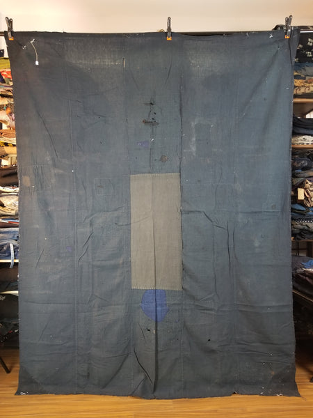 Vintage Aizome Indigo Patchwork Fabric Futon Cover 156x205cm