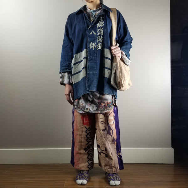 Taisho to Early Showa Era Japanese Fireman Indigo Boro Jacket