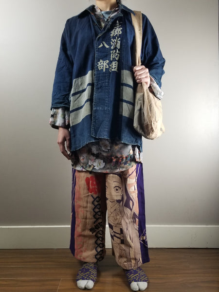Taisho to Early Showa Era Japanese Fireman Indigo Boro Jacket