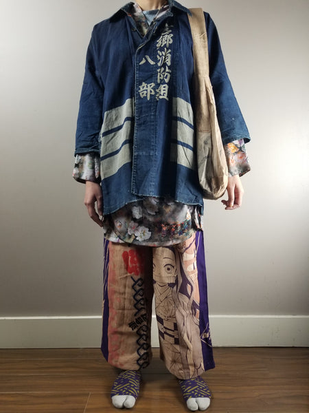 Taisho to Early Showa Era Japanese Fireman Indigo Boro Jacket
