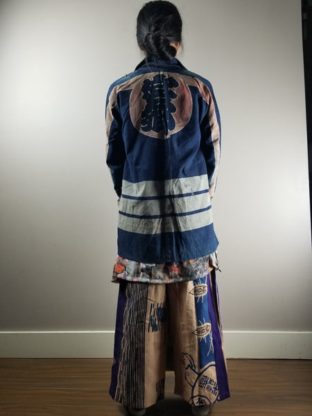 Taisho to Early Showa Era Japanese Fireman Indigo Boro Jacket