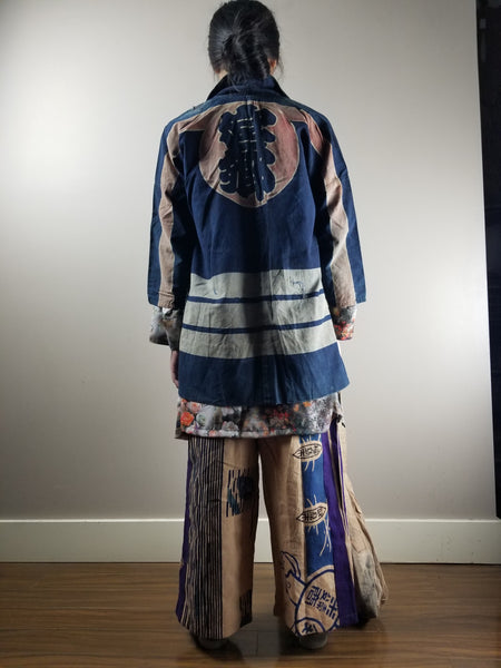 Taisho to Early Showa Era Japanese Fireman Indigo Boro Jacket