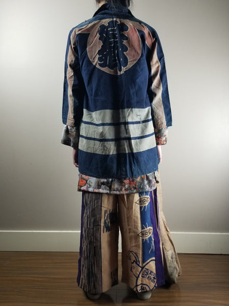 Taisho to Early Showa Era Japanese Fireman Indigo Boro Jacket