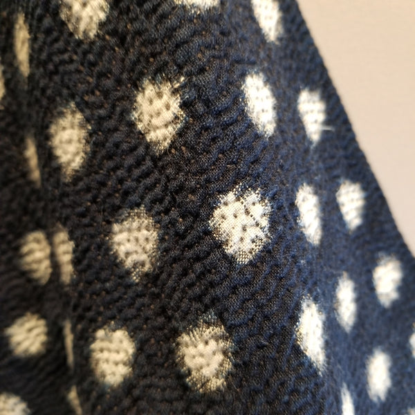 Aizome Indigo Ikat Kasuri Sashiko Farmer's Noragi