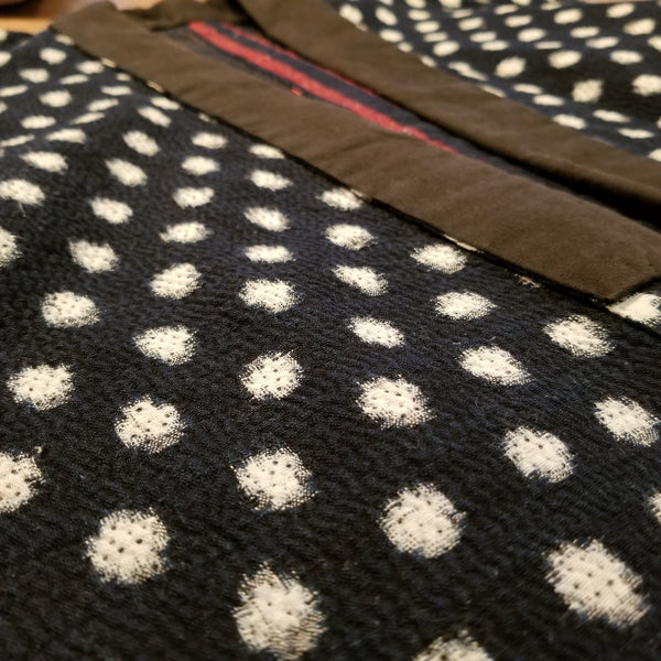 Aizome Indigo Ikat Kasuri Sashiko Farmer's Noragi