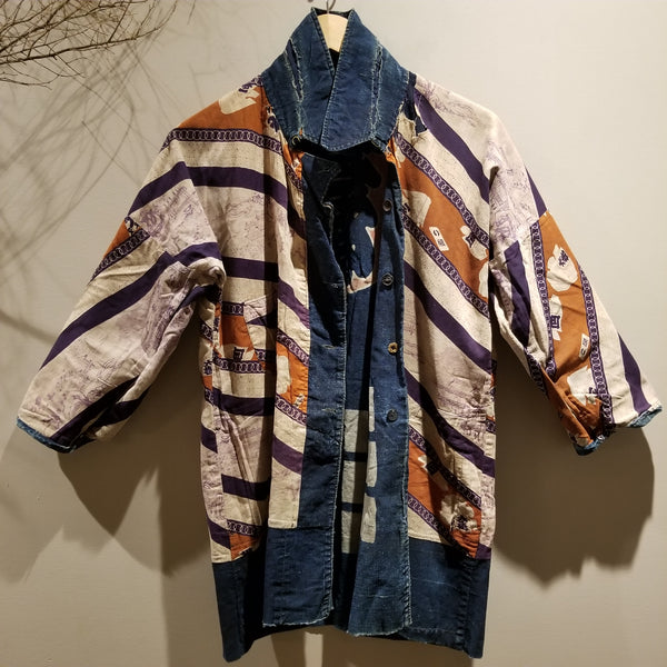 Taisho to Early Showa Era Japanese Fireman Indigo Boro Jacket