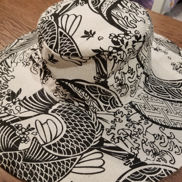Waves Koi Samurai Sun Hat