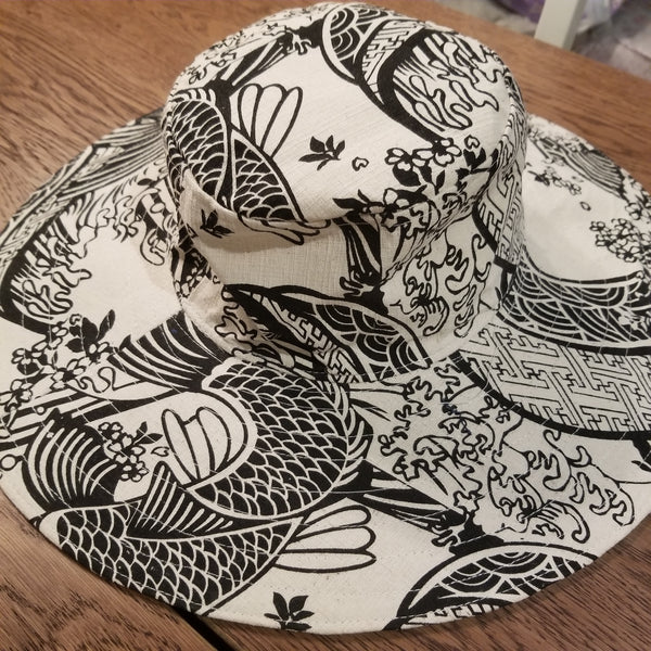 Waves Koi Samurai Sun Hat