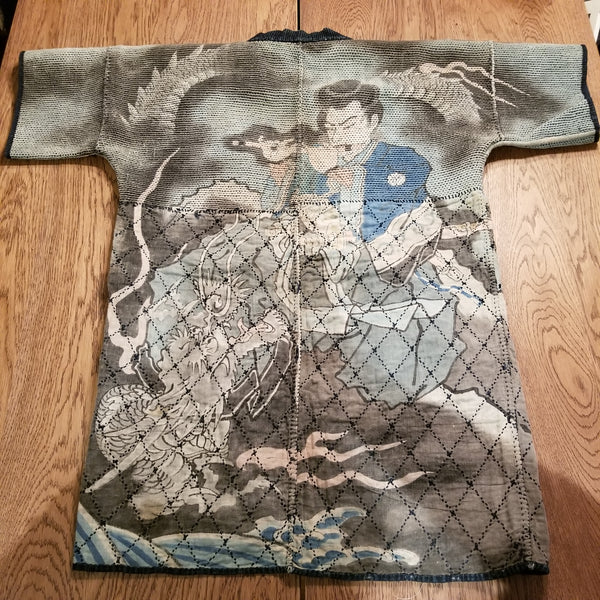 Figure of Unryu Cloud Dragon and whistle blower Fireman's Hanten from Edo Meiji