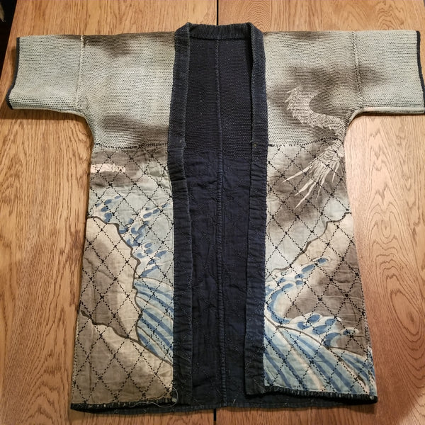 Figure of Unryu Cloud Dragon and whistle blower Fireman's Hanten from Edo Meiji