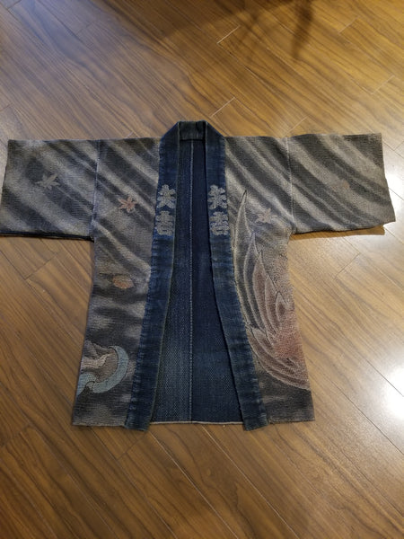 Samurai vs Yokai "Karasu Tengu" Fireman's Hanten from the Edo to Meiji Era