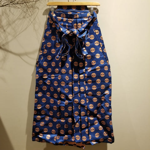 Golden Blue Crane Kamon Hakama Pants Skirt Type