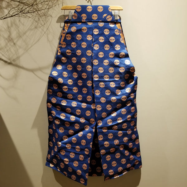 Golden Blue Crane Kamon Hakama Pants Skirt Type