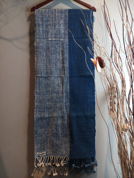 Natural Dyed Indigo Handwoven Cotton Scarf