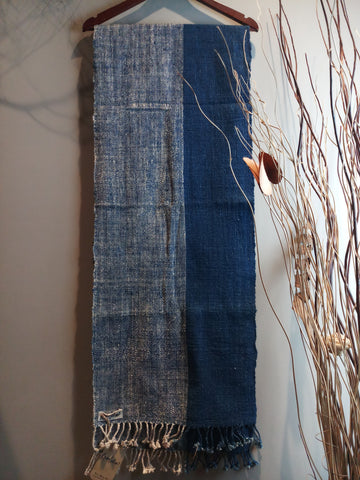Natural Dyed Indigo Handwoven Cotton Scarf