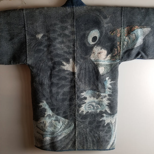 Kintarō 金太郎 vs Giant Carp Fireman's Hanten from Edo Meiji Era