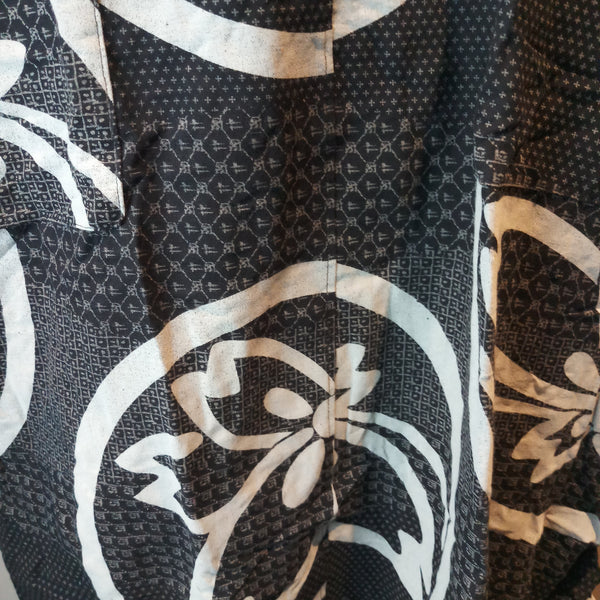 Black Samurai Crest Print Sundress