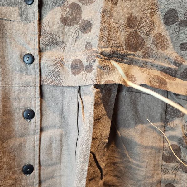 Calabash Sake Bottle Print Short Sleeve Dress