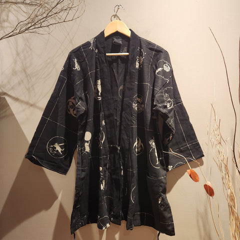 Black Cat Kamon Noragi Kimono Regular or XXL