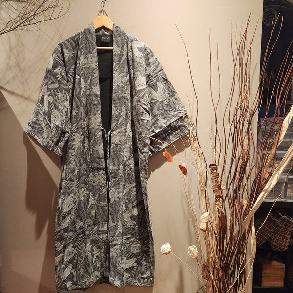 Black Stonewash Elite Koi Long Noragi Kimono