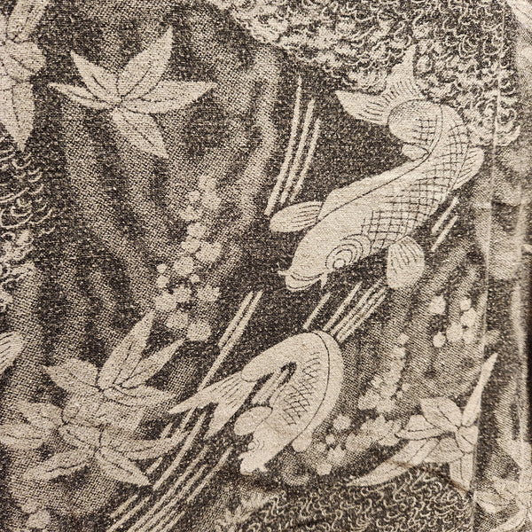 Black Stonewash Elite Koi Long Noragi Kimono