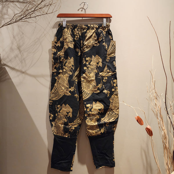 Golden Sakura Koi Tapered Ninja Pants