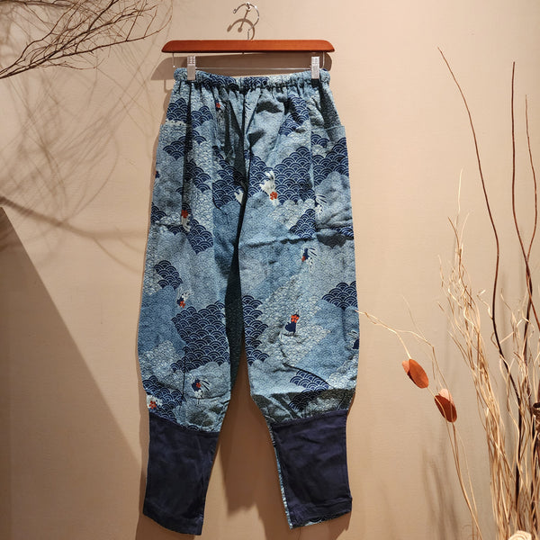 Indigo Bunny Waves Tapered Ninja Pants