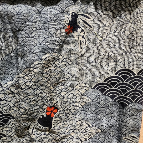 Indigo Bunny Waves Tapered Ninja Pants