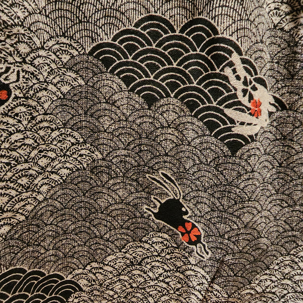 Black Bunny Waves Tapered Ninja Pants