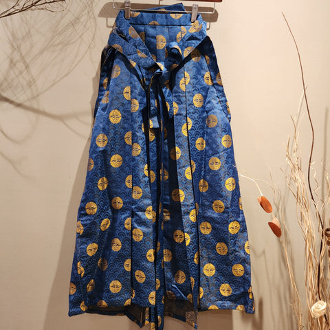Vintage Crane Kamon Blue Hakama Pants