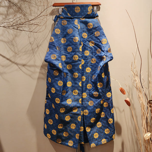 Vintage Crane Kamon Blue Hakama Pants