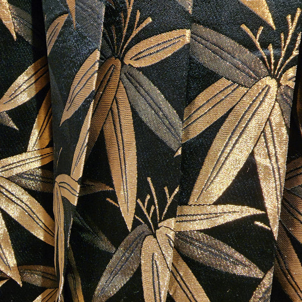 Vintage Golden Bamboo Leaves Hakama Pants