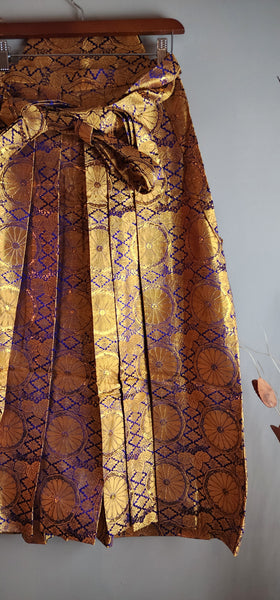 Vintage Golden Flower Kamon Hakama Pants