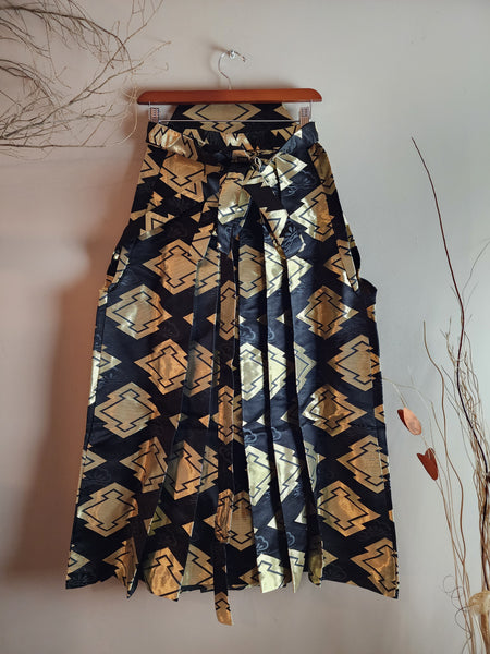 Vintage Golden Black Hakama Pants