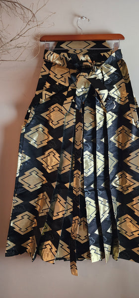 Vintage Golden Black Hakama Pants