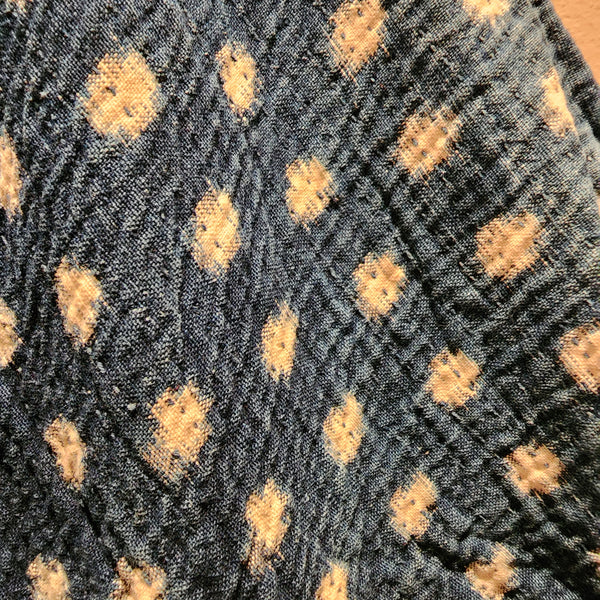 Vintage Indigo Full Sashiko Kasuri Farmer's Noragi