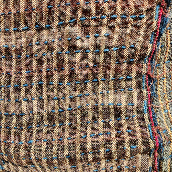 Vintage Indigo Full Sashiko Kasuri Farmer's Noragi