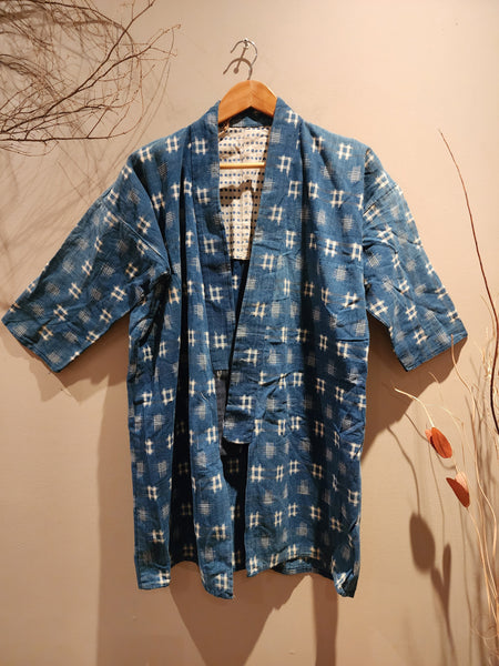 Vintage Indigo Kasuri Farmer's Noragi