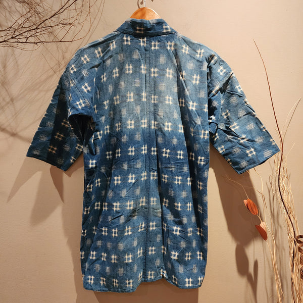 Vintage Indigo Kasuri Farmer's Noragi